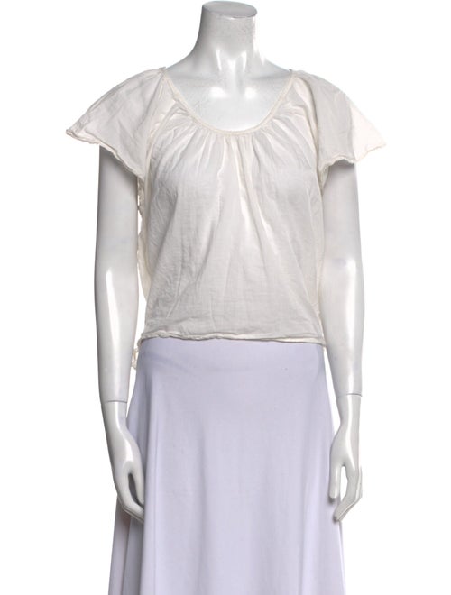 Apiece Apart Scoop Neck Short Sleeve Crop Top