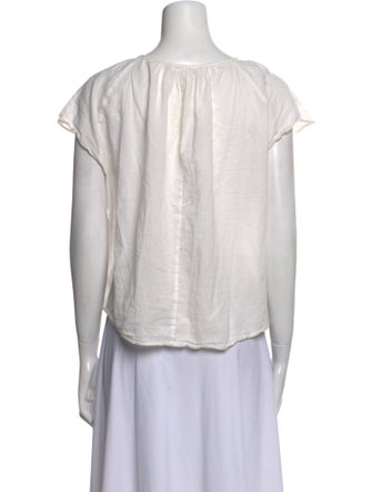 Apiece Apart Scoop Neck Short Sleeve Crop Top