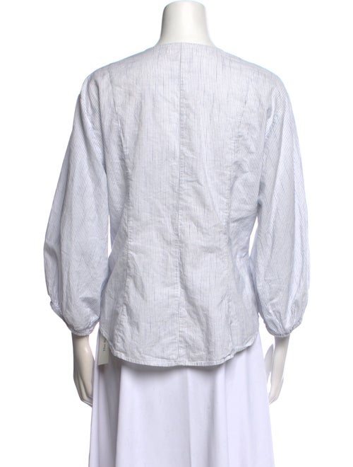 Apiece Apart Striped V-Neck Button-Up Top