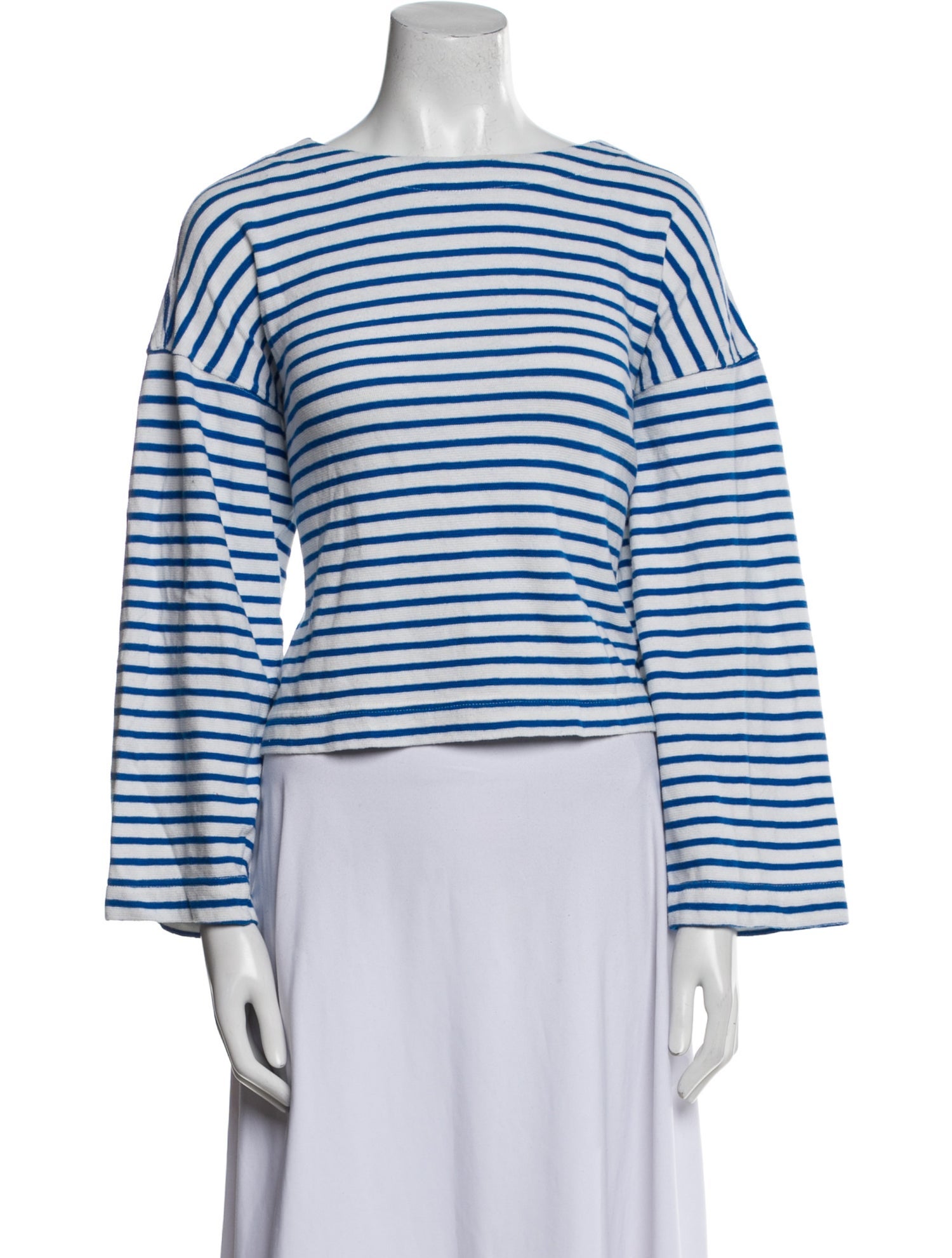 Apiece Apart Striped Bateau Neckline Crop Top