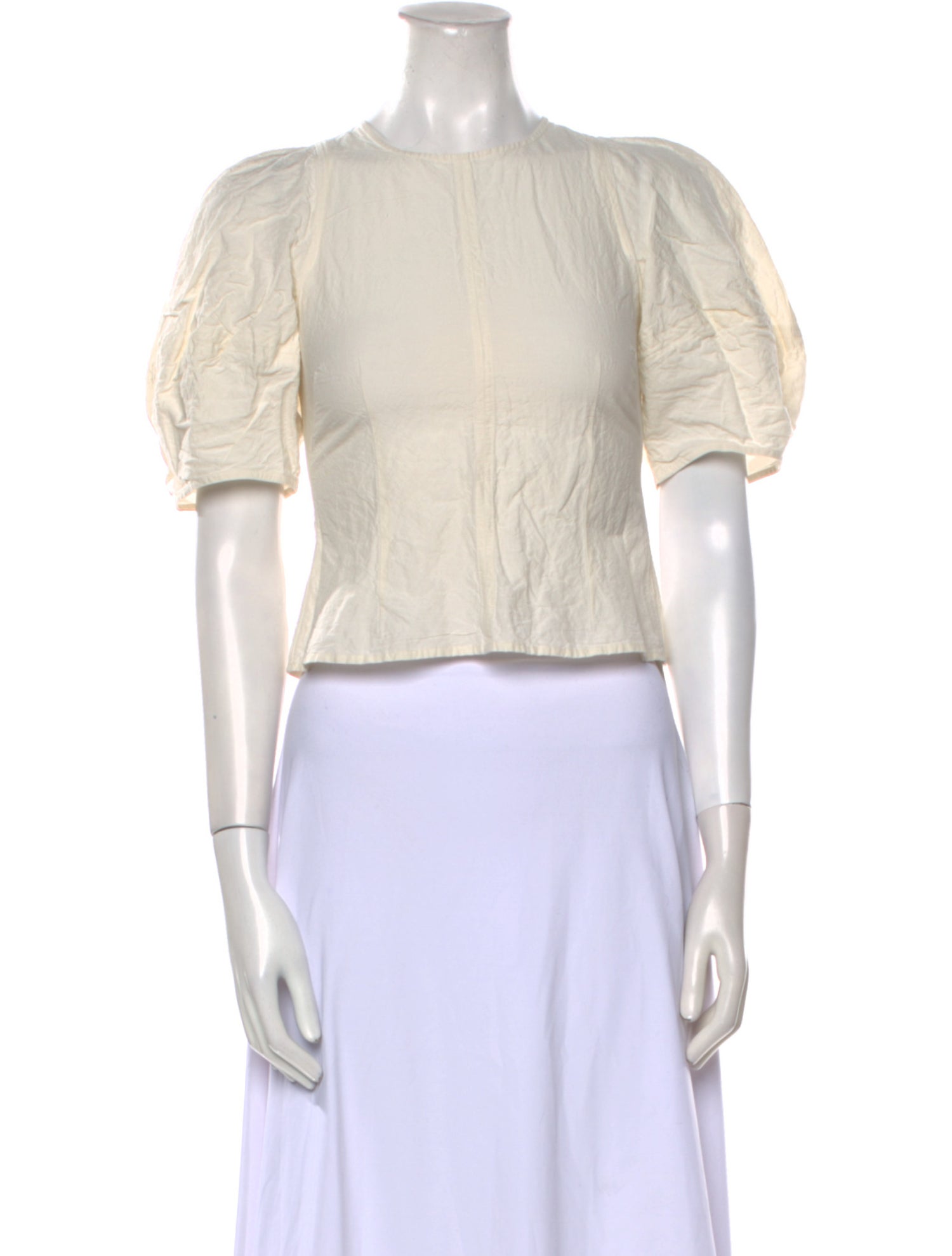 Apiece Apart Crew Neck Short Sleeve Crop Top