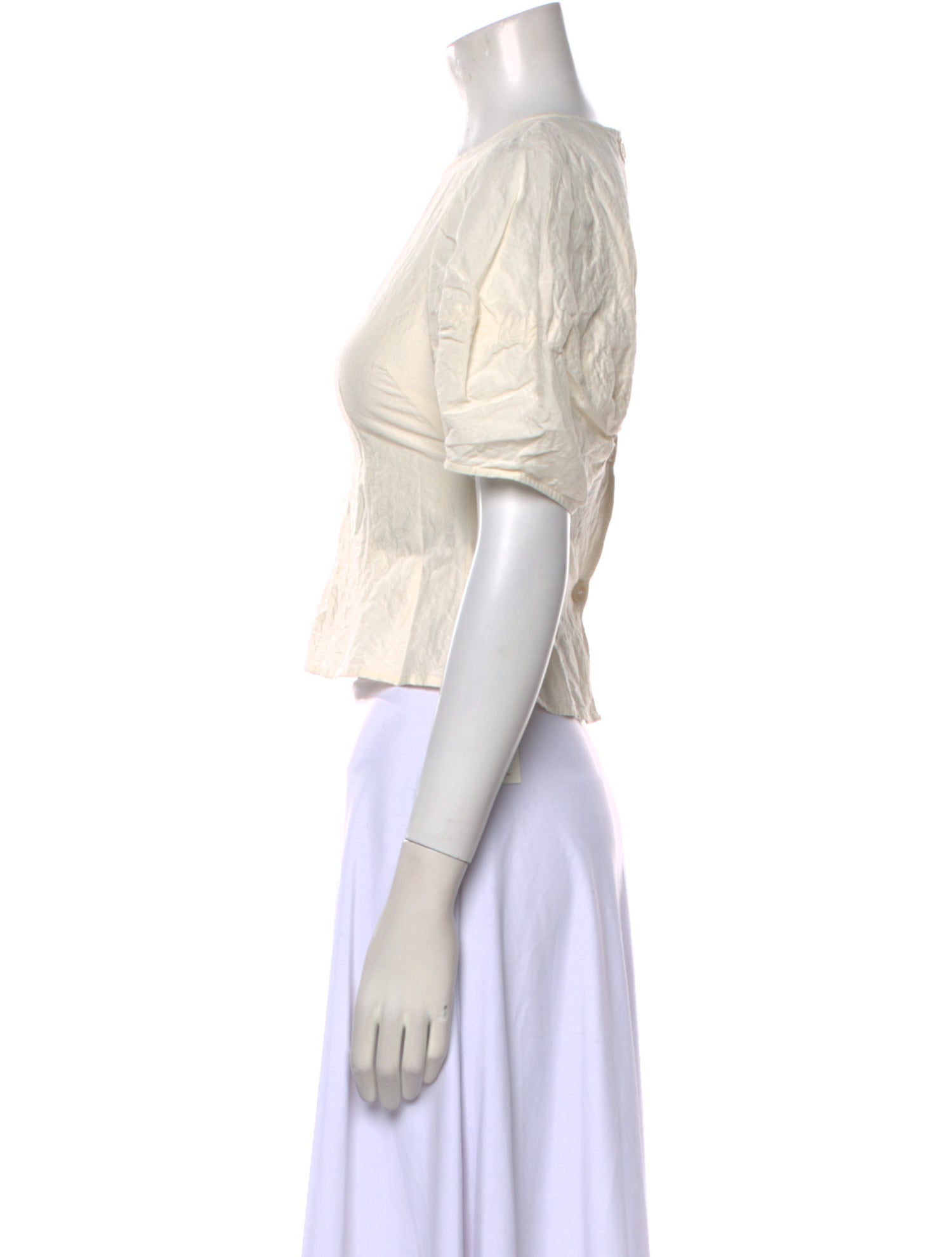 Apiece Apart Crew Neck Short Sleeve Crop Top