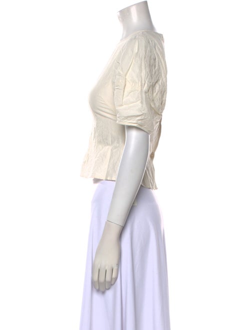 Apiece Apart Crew Neck Short Sleeve Crop Top