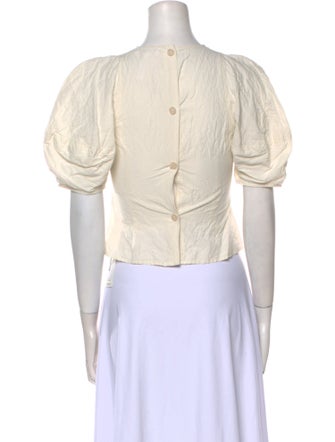 Apiece Apart Crew Neck Short Sleeve Crop Top