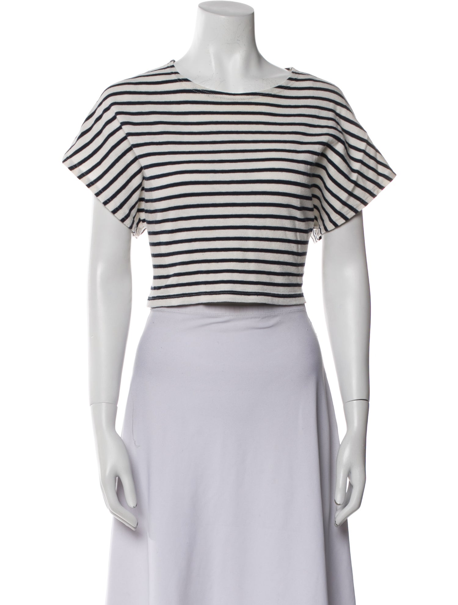 Apiece Apart Striped Scoop Neck Crop Top