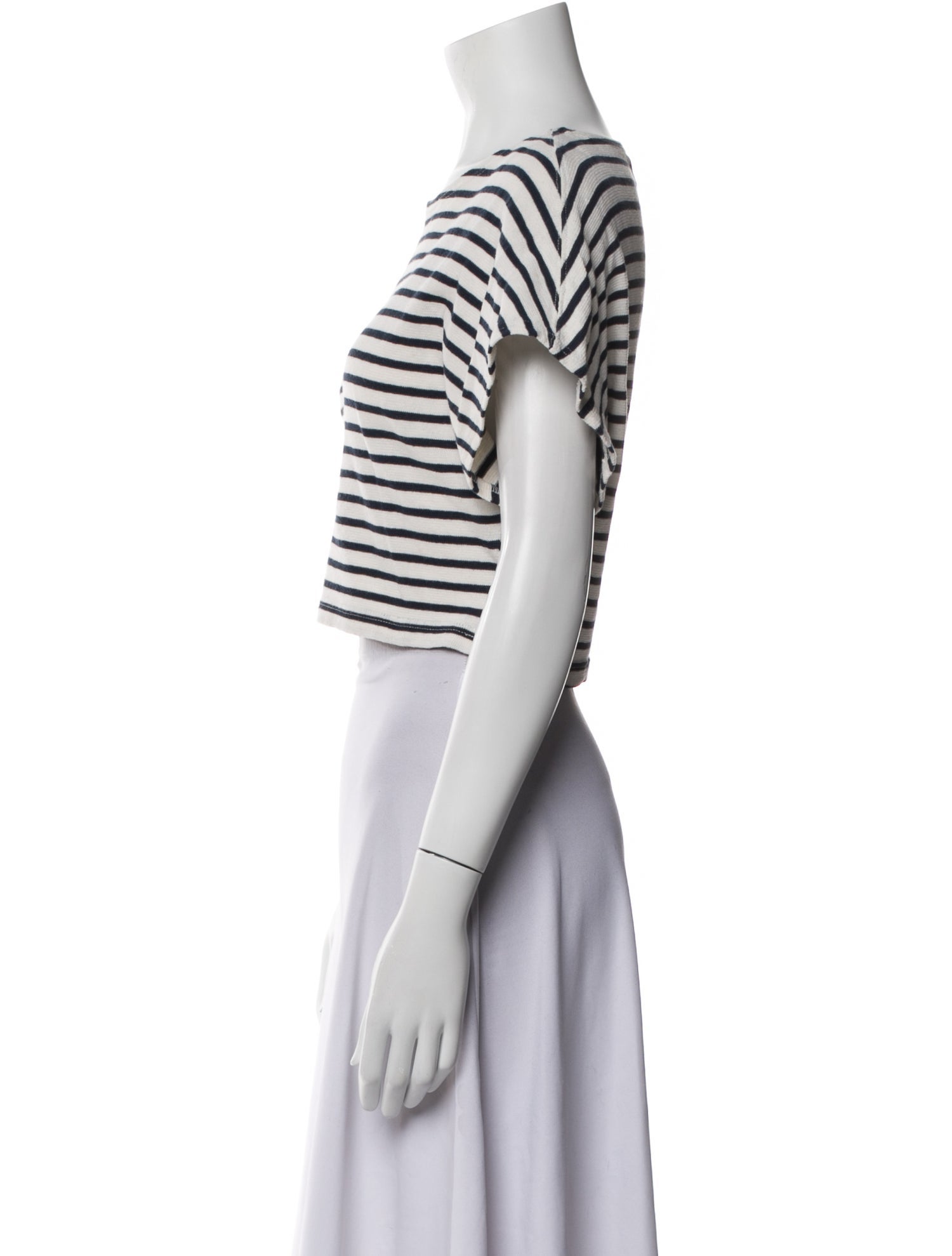 Apiece Apart Striped Scoop Neck Crop Top