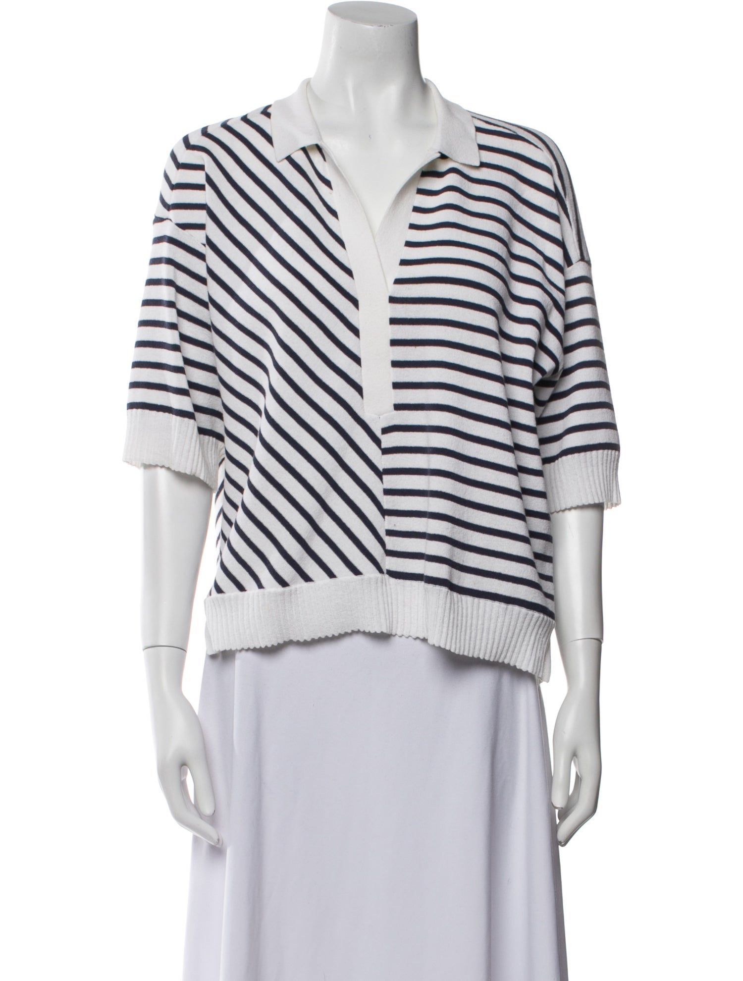 Apiece Apart Striped V-Neck Sweater