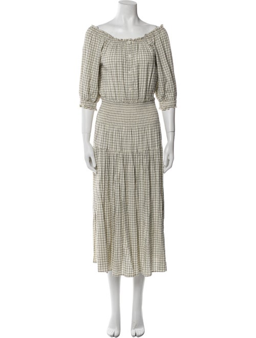 Apiece Apart Plaid Print Midi Length Dress