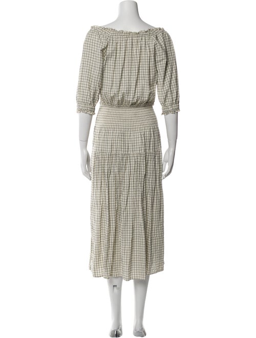 Apiece Apart Plaid Print Midi Length Dress