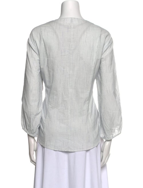 Apiece Apart Striped V-Neck Button-Up Top