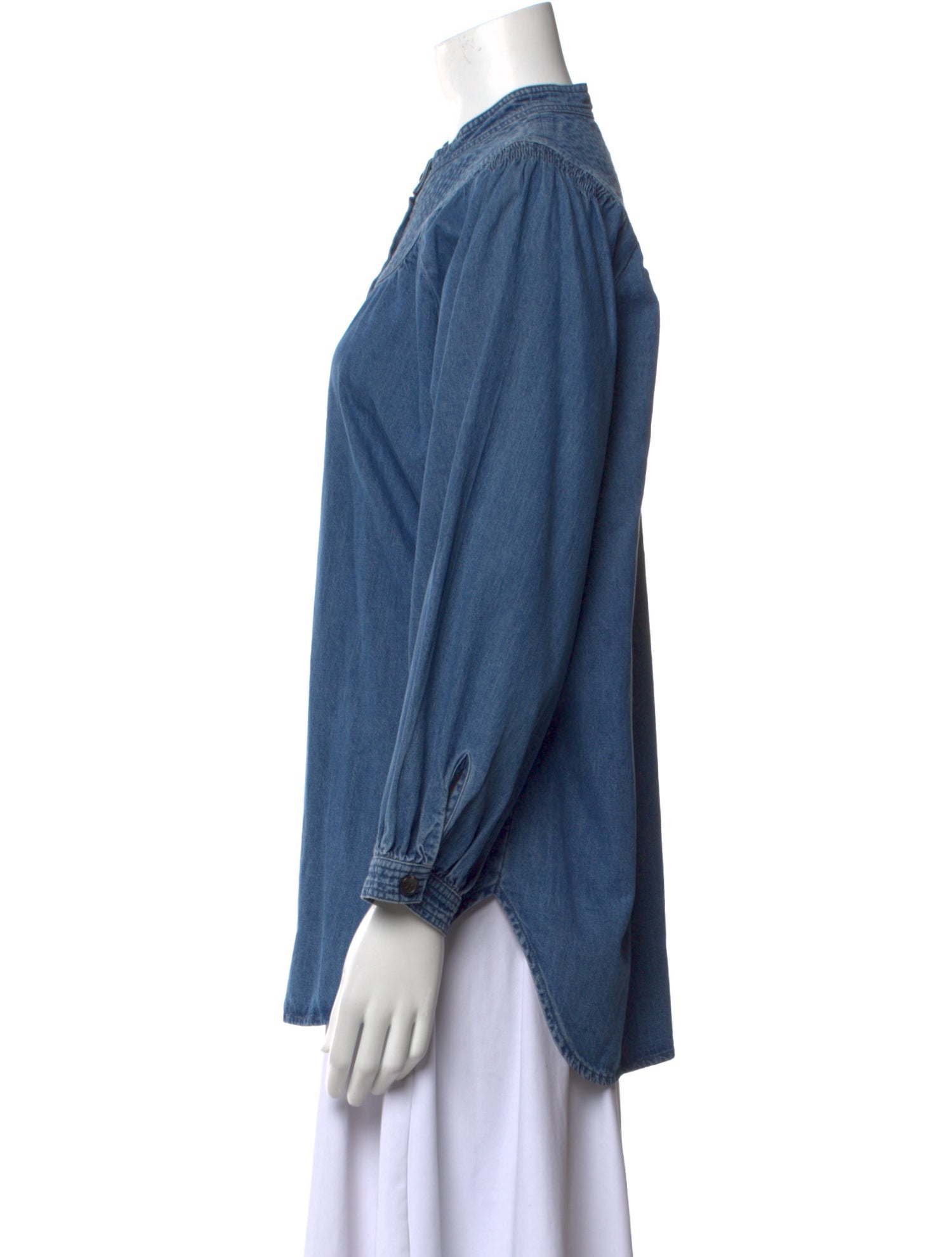 Apiece Apart Mock Neck Long Sleeve Blouse