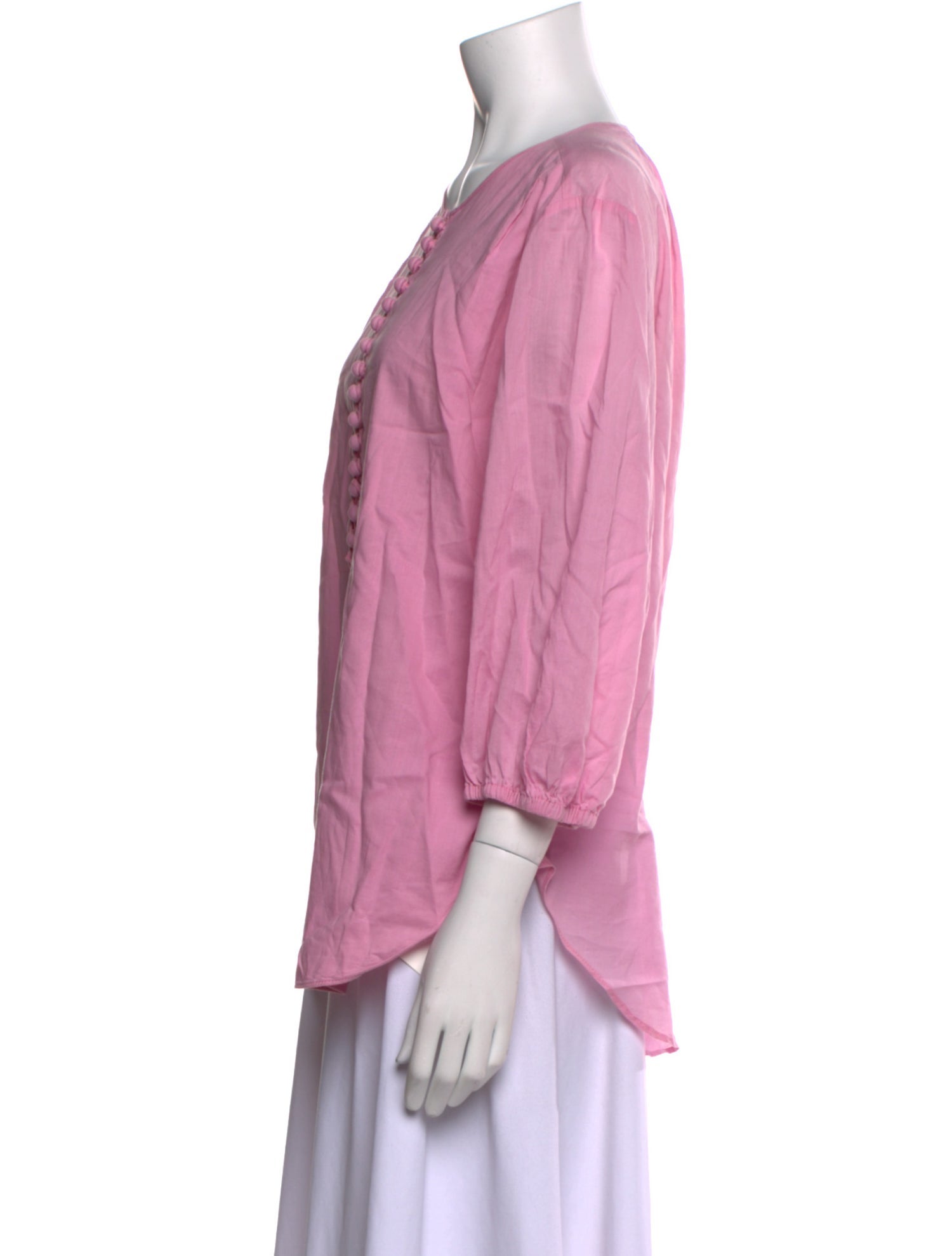 Apiece Apart V-Neck Three-Quarter Sleeve Blouse