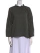 Apiece Apart Mock Neck Three-Quarter Sleeve Blouse