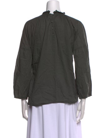 Apiece Apart Mock Neck Three-Quarter Sleeve Blouse