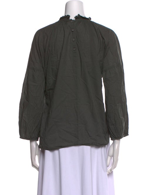 Apiece Apart Mock Neck Three-Quarter Sleeve Blouse