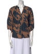 Apiece Apart Printed V-Neck Blouse