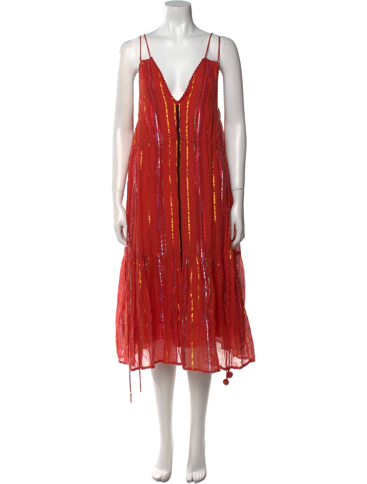 Apiece Apart Striped Midi Length Dress