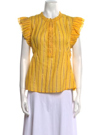 Apiece Apart Striped Crew Neck Polo