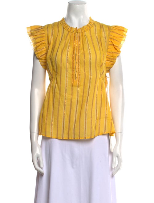 Apiece Apart Striped Crew Neck Polo