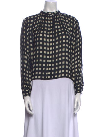 Apiece Apart Wool Plaid Print Blouse