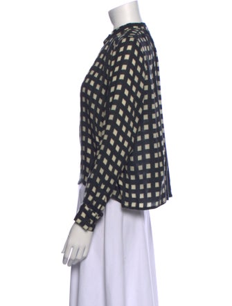 Apiece Apart Wool Plaid Print Blouse