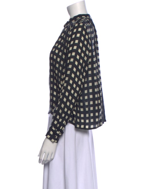 Apiece Apart Wool Plaid Print Blouse