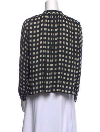 Apiece Apart Wool Plaid Print Blouse