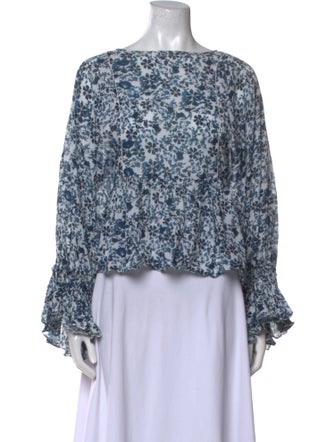 Apiece Apart Floral Print Bateau Neckline Blouse