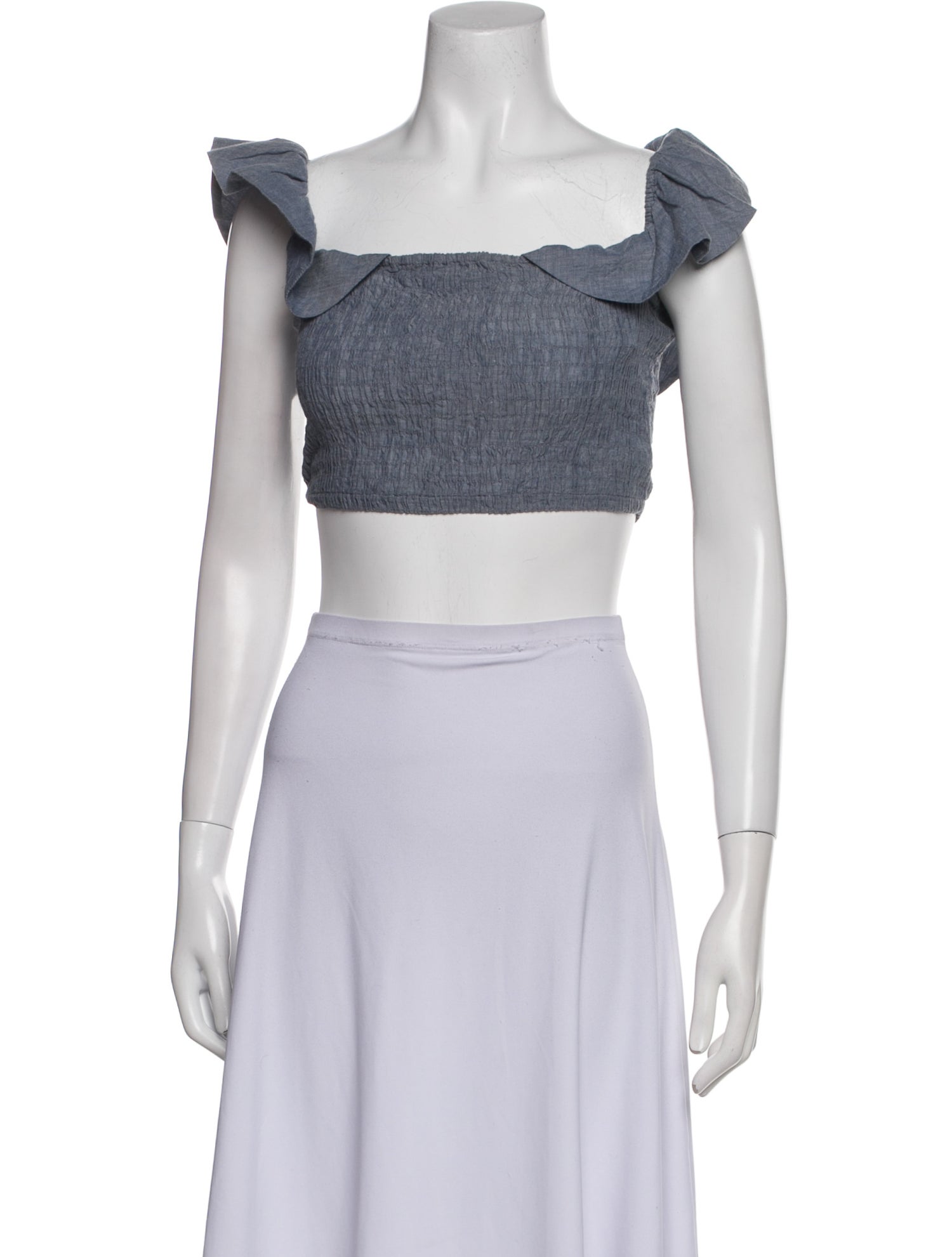 Apiece Apart Square Neckline Short Sleeve Crop Top