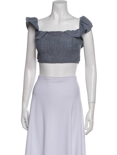 Apiece Apart Square Neckline Short Sleeve Crop Top