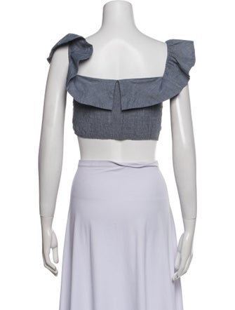 Apiece Apart Square Neckline Short Sleeve Crop Top