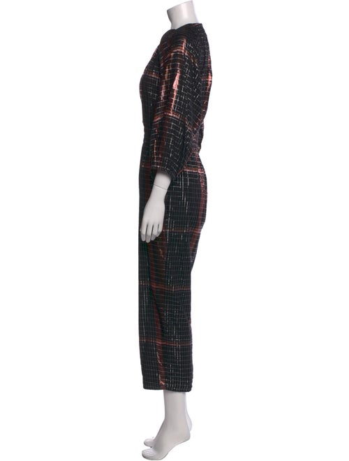 Apiece Apart Plaid Print Crew Neck Jumpsuit