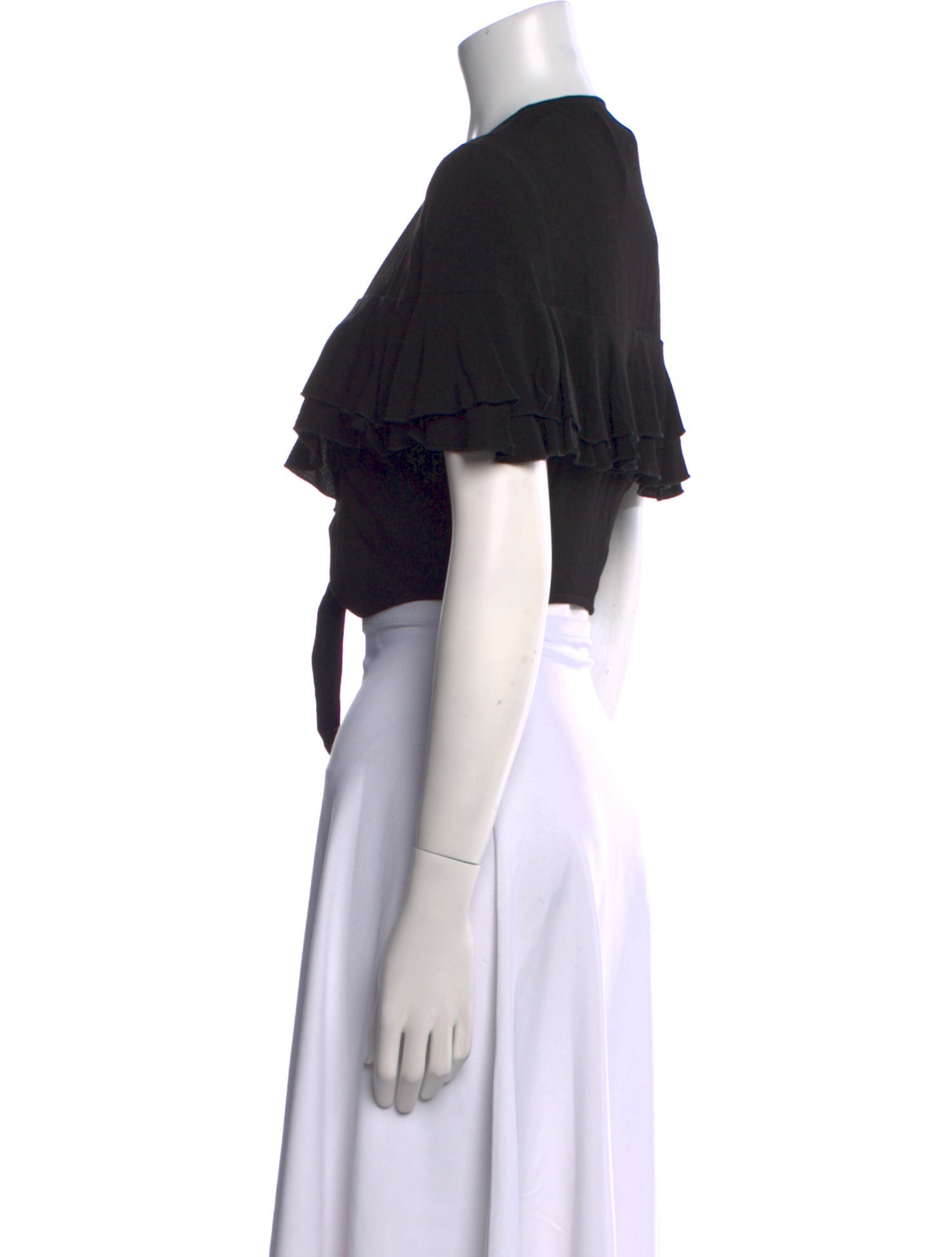 Apiece Apart V-Neck Short Sleeve Crop Top