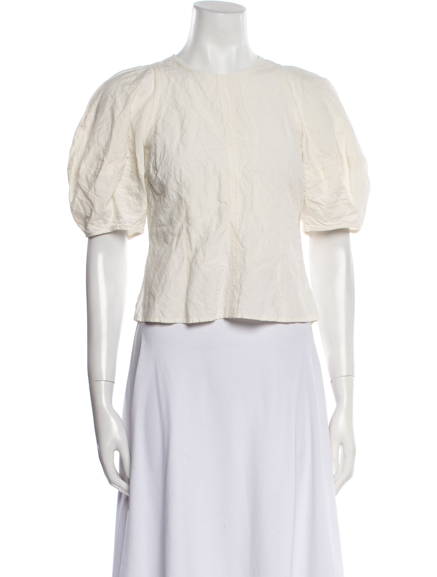 Apiece Apart Crew Neck Short Sleeve Crop Top