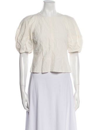 Apiece Apart Crew Neck Short Sleeve Crop Top