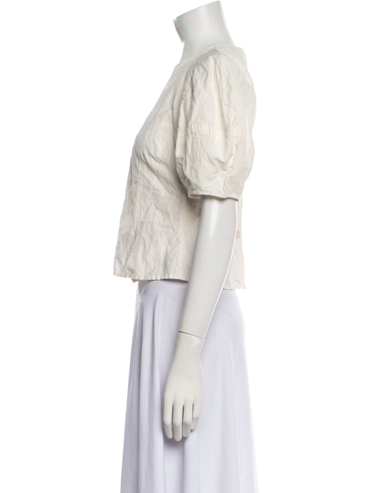 Apiece Apart Crew Neck Short Sleeve Crop Top