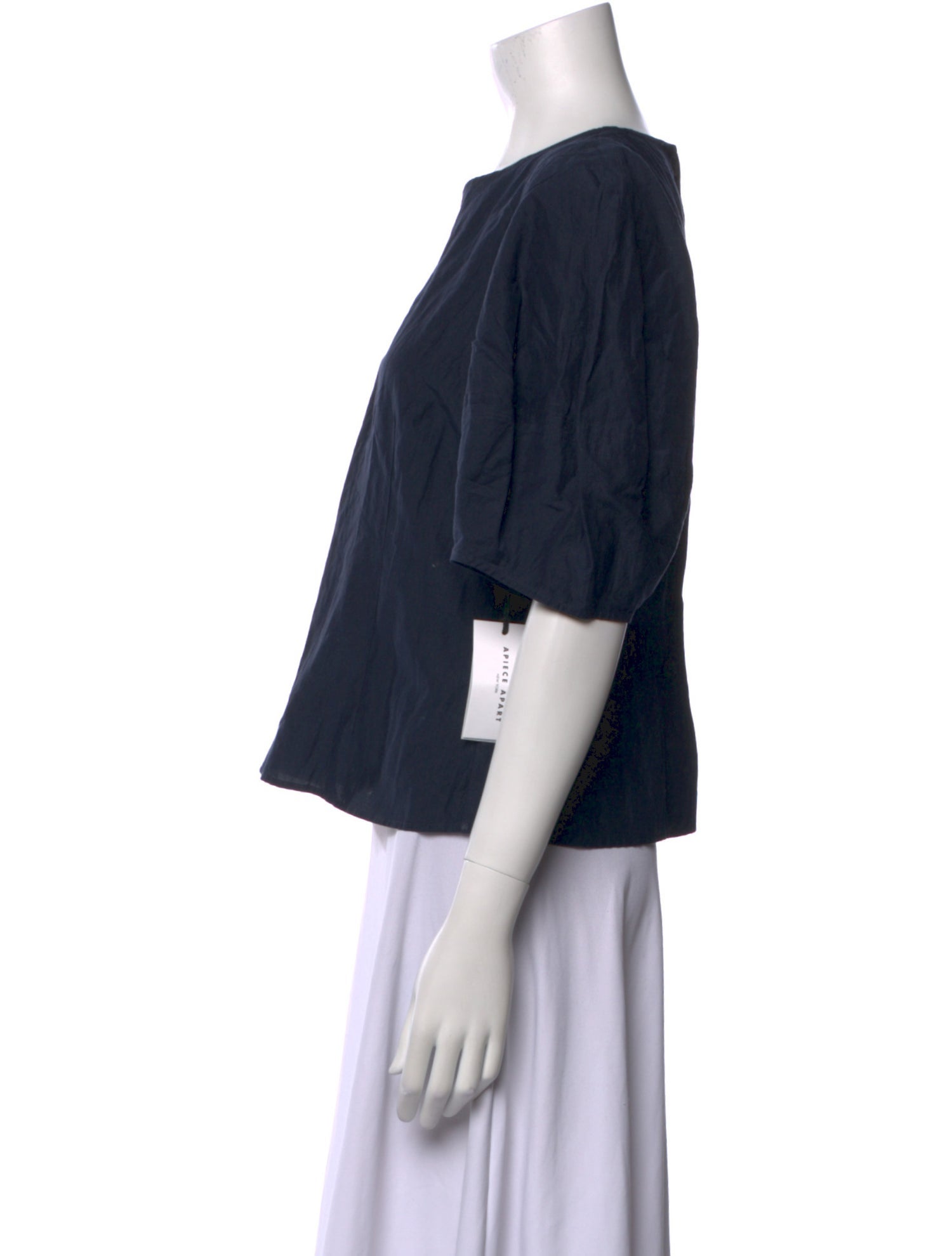 Apiece Apart Crew Neck Short Sleeve Crop Top