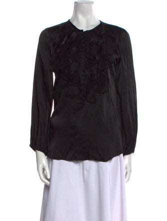 Apiece Apart Crew Neck Long Sleeve Blouse