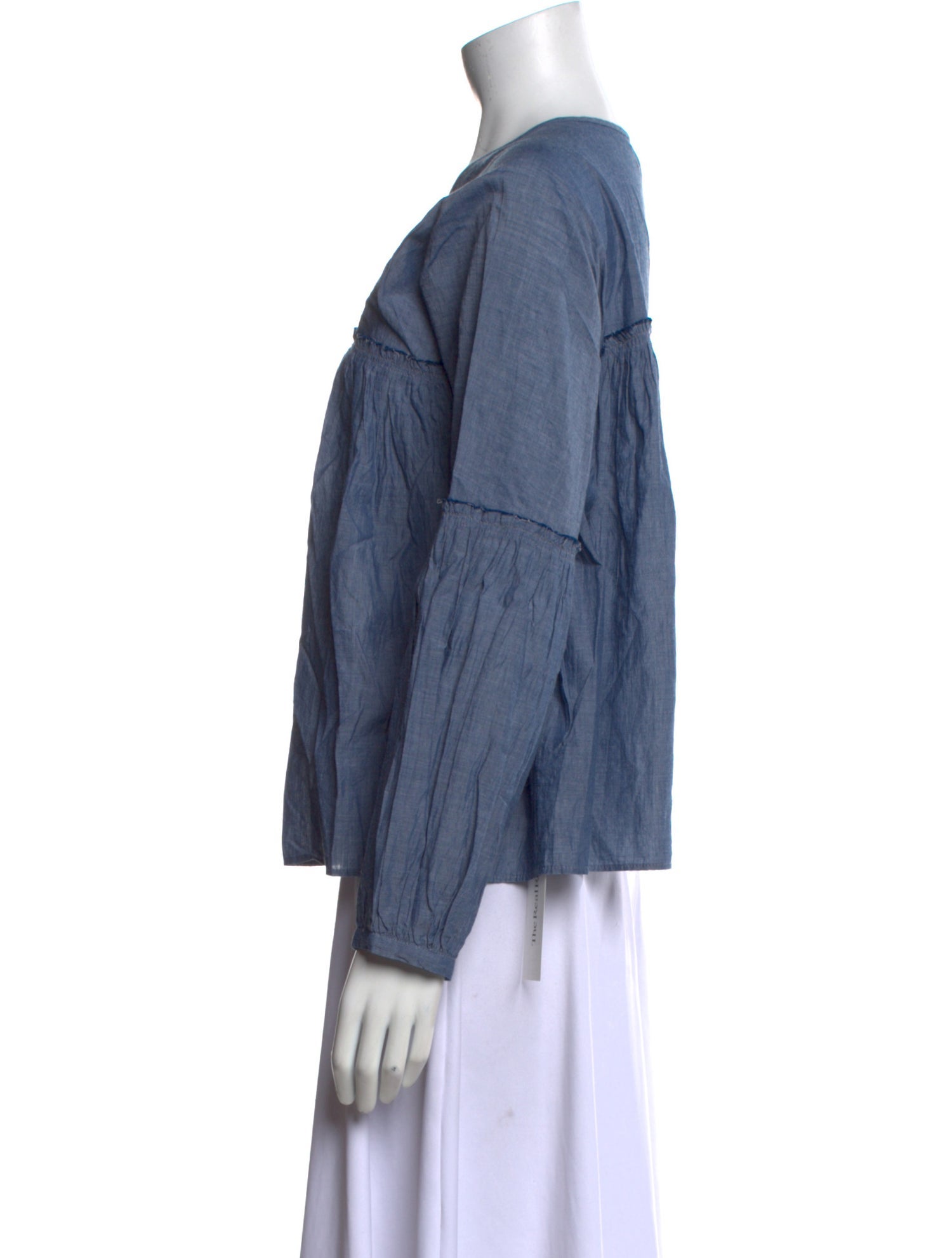 Apiece Apart V-Neck Long Sleeve Blouse