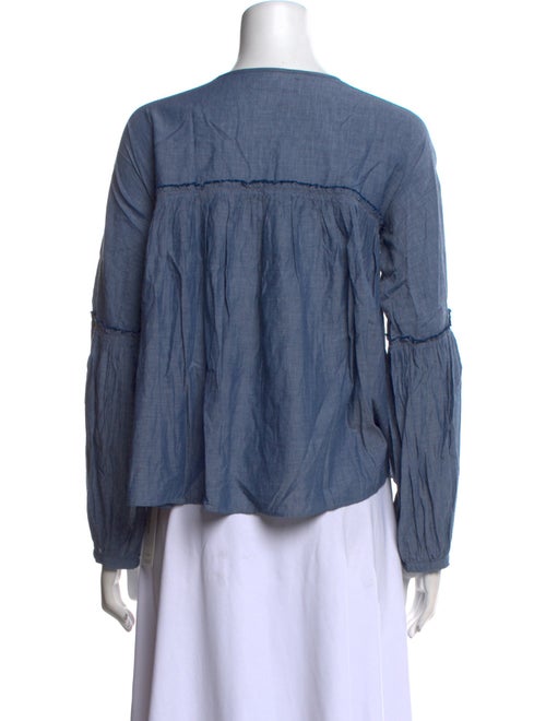 Apiece Apart V-Neck Long Sleeve Blouse