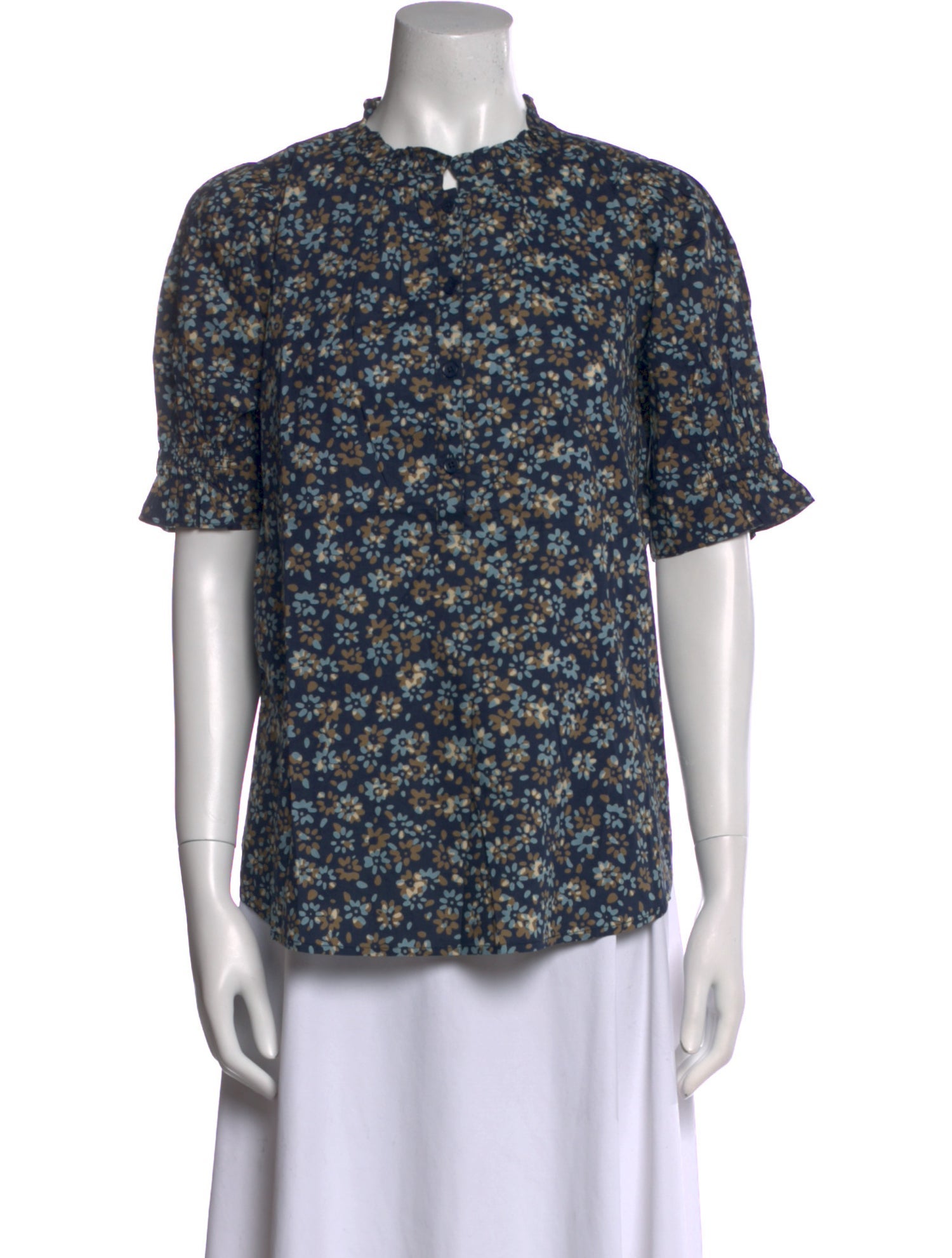 Apiece Apart Floral Print Crew Neck Blouse w/ Tags
