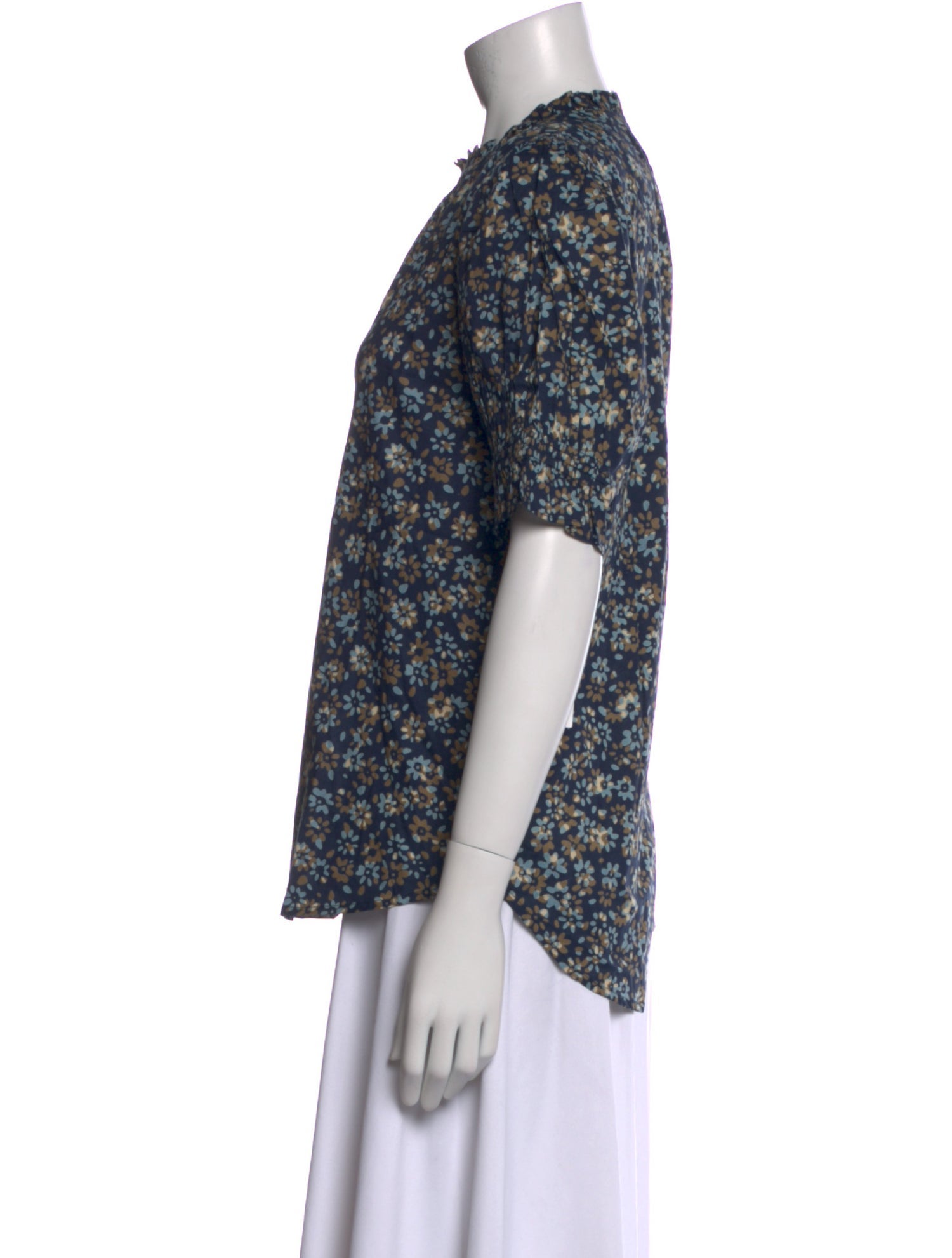 Apiece Apart Floral Print Crew Neck Blouse w/ Tags