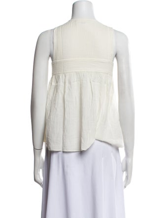 Apiece Apart Crew Neck Sleeveless Crop Top