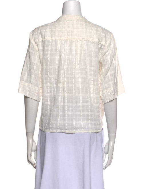 Apiece Apart Plaid Print Crew Neck Blouse