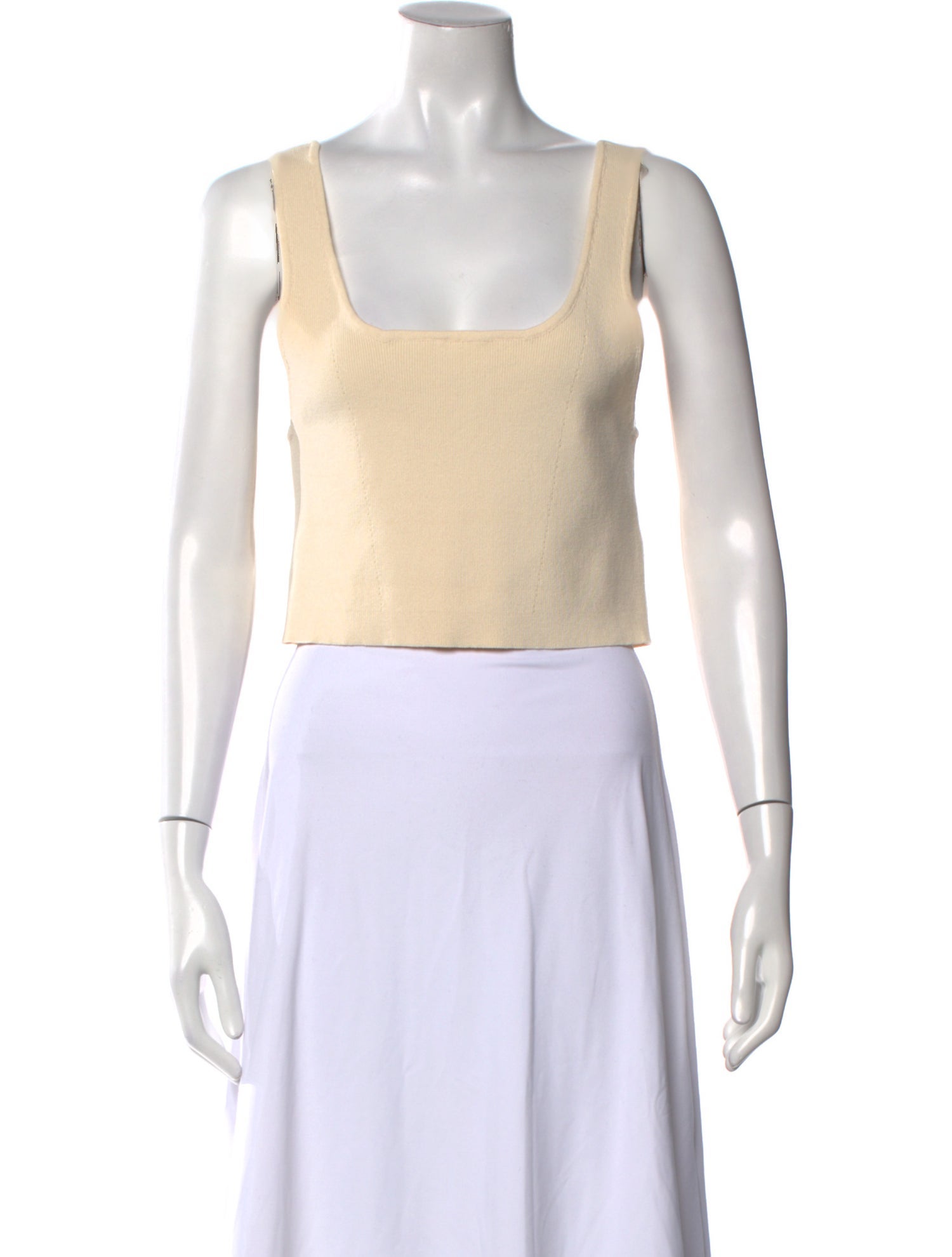 Apiece Apart Square Neckline Sleeveless Crop Top