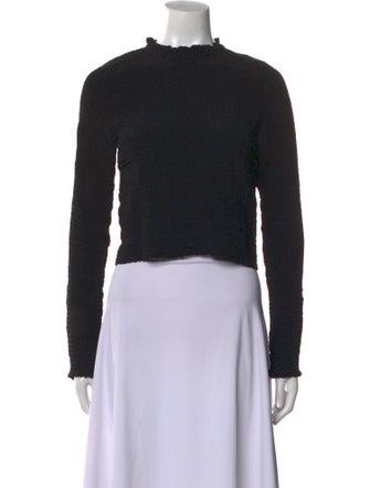 Apiece Apart Mock Neck Long Sleeve Crop Top