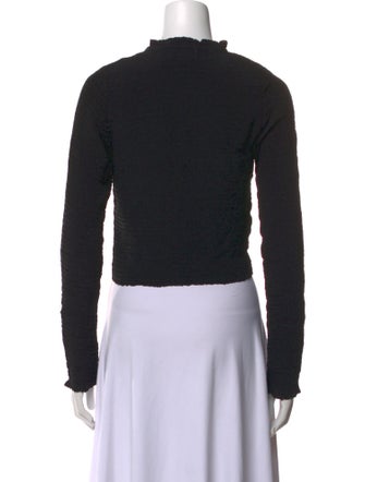 Apiece Apart Mock Neck Long Sleeve Crop Top