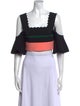 Apiece Apart Colorblock Pattern Square Neckline Crop Top