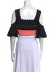 Apiece Apart Colorblock Pattern Square Neckline Crop Top