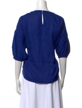 Apiece Apart Linen Bateau Neckline Blouse